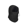 Winter thermal balaclava mask in black fleece with adjustable drawstrings for cycling - Black