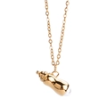 Hip hop style golden milk bottle pendant necklace with pearl on a stainless steel chain - Chain Length 60+5cm / Gold