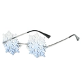 Lunettes de soleil flocon de neige sans monture avec verres dégradés bleu clair et métal - Monture Argentée Dégradé Clair et Bleu
