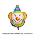 Blue hat clown cartoon aluminum foil balloon for Christmas party decor, size 79x62cm - Blue Hat Clown / 79x62cm