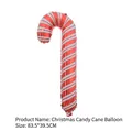 Red and silver candy cane foil balloon for Christmas decoration 83.5x39.5cm size - Large Candy Cane / 83.5x39.5cm