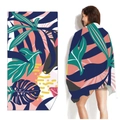 Quick-dry microfiber beach towel featuring tropical palm and monstera leaf prints - The Wizard of Oz (Single-sided Print with PE Bag)