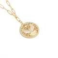 Collana Hip Hop colomba della pace con zirconi pavé su catena dorata da donna - Colomba della Pace Dorata