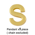 Detail view of a polished gold letter S pendant with high-quality metallic finish - Letter S Pendant Only