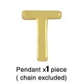 Polished gold-plated capital letter T pendant with smooth round edges and minimalist style - Letter T Pendant Only