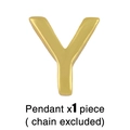 Detailed close-up of polished gold letter Y pendant with smooth metallic finish - Letter Y Pendant Only