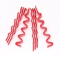 Red and white striped acrylic wavy candy cane ornament with a glossy finish - Wave Shape / 17cm / Red and White Wave