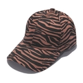Berretto da baseball classico con elegante stampa zebrata marrone e nera su bianco - Marrone (Zebra marrone-nero)