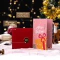 3D Weihnachts-Grußkartenset mit rotem Umschlag und rosa Karte mit Geschenkillustrationen - Stil A - 3D Waben-Weihnachtskarte