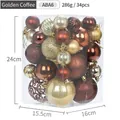 34-piece gold and coffee Christmas ball set with glitter and matte finishes - 34 Pieces/Pack / Golden Coffee