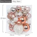 36-delige kerstballenset in wit champagne en roségoud voor de kerstboomdecoratie - Set van 36 / Wit & Champagne