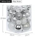 36-delige witgouden kerstballenset met diverse afwerkingen voor kerstboomdecoratie - Set van 36 / Wit Zilver