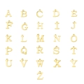 Polished gold stainless steel A-Z letter pendants set arranged on a white background - Letter B / Gold