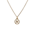 Minimalist gold titanium steel necklace featuring a hollow Pisces zodiac sign pendant - 7-Pisces