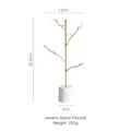 Minimalist gold branch jewelry stand with white terrazzo base for earrings and necklaces - Terrazzo Round Base Jewelry Rack