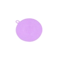 Spazzola piatti tonda in silicone viola con setole morbide e foro per appendere in cucina - 9cm / Viola