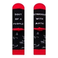 Black crew socks with red math struggle print and 5 out of 4 people text design - EU 41-46 / Black/Red/Math Formula Pattern
