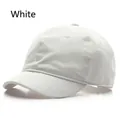 Casquette de baseball blanche minimaliste à bord court en sergé de coton au style décontracté - Réglable / Blanc