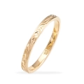 Elegante gouden vintage ring met gedetailleerd bloemreliëf en gepolijste afwerking - US 9 / Roségoud