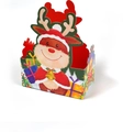 Detail of Christmas gift box with cartoon reindeer pattern and red festive printing - Elk Style