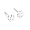 Minimalist S925 sterling silver snowflake stud earrings for women in polished silver - Snowflake Stud Earrings