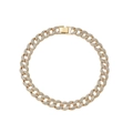 Collana a maglia cubana dorata da uomo con strass scintillanti e chiusura a scatto pieghevole - 18 pollici (45cm) Collana / Oro