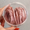 Pink elastic hair ties set in a clear round jar for women's hairstyling accessories - 20 PCS (OPP Bag) / Pink
