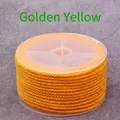 Cordon tressé jaune doré de 2 mm pour bijoux DIY sur une bobine en plastique clair - Jaune d'Or