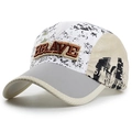 White quick-dry baseball cap with BRAVE embroidery and mesh side for kids - Grey Brim with White