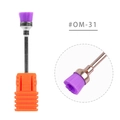 Punta a spazzola per pulizia fresa unghie con setole viola e manicotto di base arancione - Stile Viola (OM31)