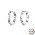 Klassieke 925 sterling zilveren oorringen met zirkonia inleg en witgouden afwerking voor dames - 925 zilver / Geplatineerd