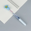 Cute transparent blue liquid glitter pen with yellow star cap and 100% Lovely text - Blue Wing Star