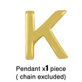 Macro view of polished golden letter K pendant showing metallic shine without chain - Letter K Pendant Only