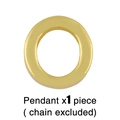 Polished 18K gold round pendant showing mirror finish and smooth metallic texture - Letter O Pendant Only
