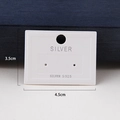 White earring display card with S925 silver marking measuring 4.5cm by 3.5cm - Silver 2-Hole Earring Card (4.5*3.5cm)