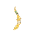 DIY colorful zircon fruit pendant with green and yellow stones in a gold finish - Colorful Curve