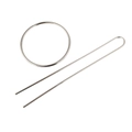 Set fermaglio per capelli a forma di U in metallo argento con anello circolare lucido - Argento