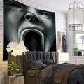 Arazzo 3D surrealista con volto urlante per la decorazione murale della camera da letto - 150x130cm / Tunnel della Bocca Surrealista