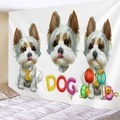 Λεπτομέρεια από ταπετσαρία Yorkshire Terrier με χρωματιστά γράμματα DOG για την κρεβατοκάμαρα - 150x130cm / Χαριτωμένο Γιορκσάιρ Τεριέ