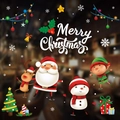 Colorful Christmas window stickers with Santa, reindeer and snowman illustration - Christmas Fairy Tale Characters (HYC-070) / 50x70cm / Colorful