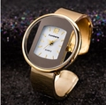 Orologio a bracciale dorato da donna con quadrante bianco quadrato di CANSNOW - Oro (Quadrante Grigio)