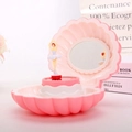 Pink shell musical jewelry box with rotating ballerina and integrated LED lights - By999 Seashell With Lights - Deep Pink / Music Boxes
