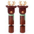 Christmas reindeer gift box set with antlers and scarves on white background - Christmas Reindeer (Set of 10 with Ties & Tape)