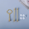 Polished gold alloy 3-tier tray hardware kit with ornate handle for resin DIY projects - Sunflower Tray Stand / Gold