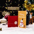 3D-Schneemann-Weihnachtskarte-Set mit rotem Umschlag und festlichem Aufkleber - Stil C - 3D Waben-Weihnachtskarte