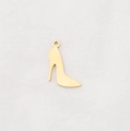 Colgante de zapato de tacón en acero inoxidable dorado para creación de joyas - Oro de 18K