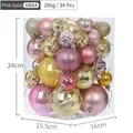 Set di 34 palline di Natale oro rosa e oro, finiture opache e glitter con dimensioni - Oro Rosa