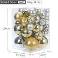 Set di 34 palline di Natale oro e argento con finiture opache, lucide e glitterate - Bicolore Oro Argento