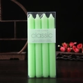 Classic 20cm light green taper candles set of 4, smokeless and dripless for dinner decor - 4Pcs Set / Green