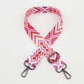 Adjustable colorful geometric patterned wide strap with pink and purple zigzag design - No. 98 / Gunmetal